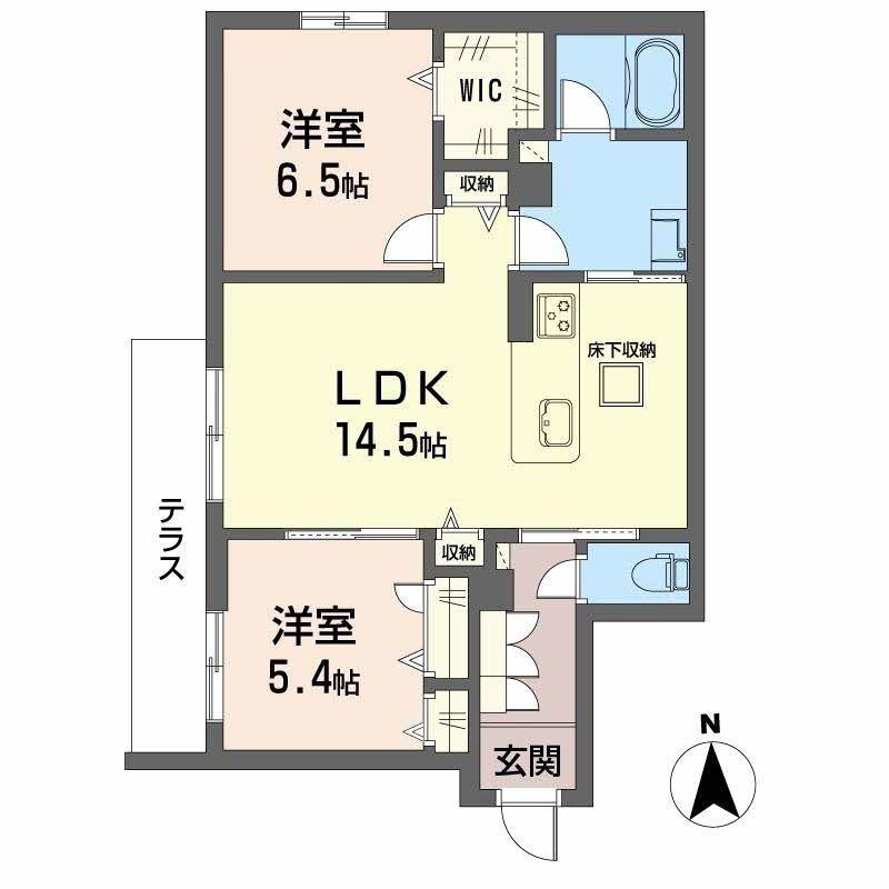 シャーメゾンラフォレ(2LDK/1階)の間取り写真