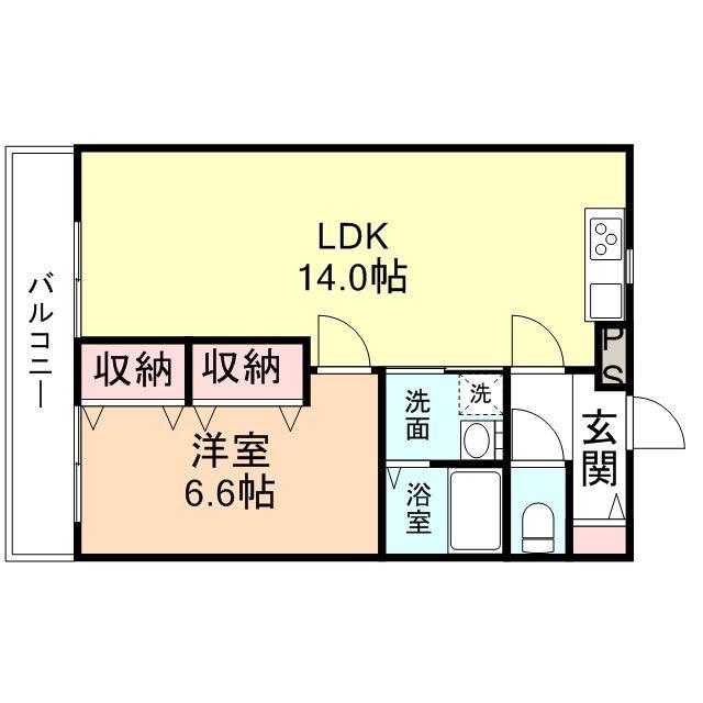 パークサイドヤマダ(1LDK/2階)の間取り写真