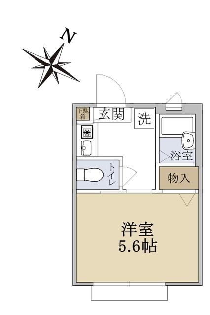 MAT-K(1K/2階)の間取り写真