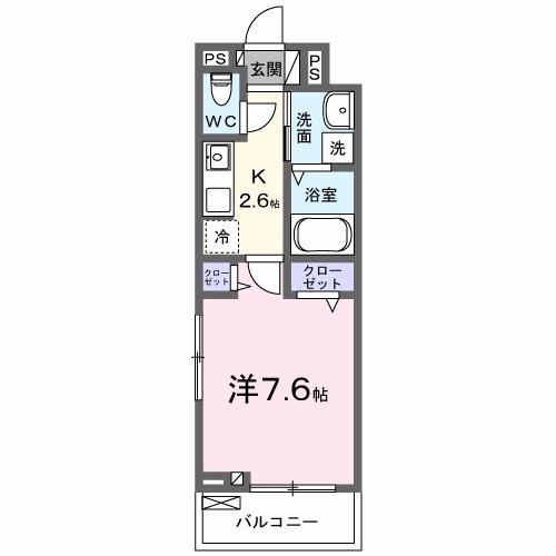 ARDOR・K(1K/3階)の間取り写真