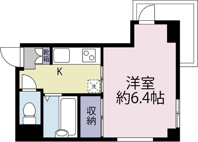 DSビル(1K/5階)の間取り写真
