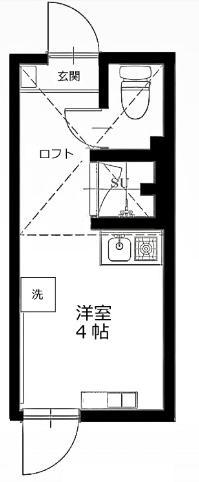 トレカーサ千歳烏山(ワンルーム/1階)の間取り写真