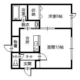 LOCO(1LDK/1階)の間取り写真