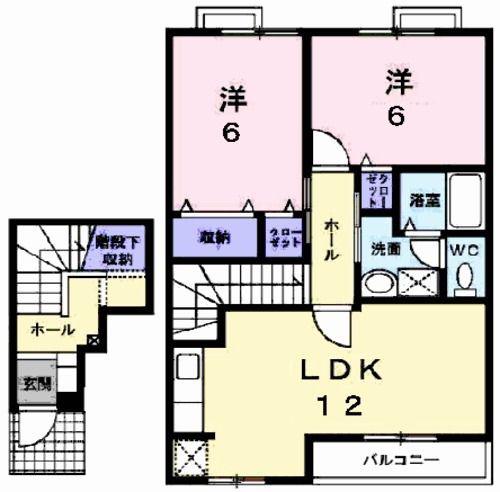 コンブリオ(2LDK/2階)の間取り写真