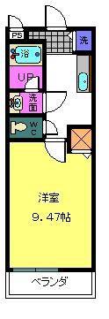 フジパレス太田(1K/2階)の間取り写真