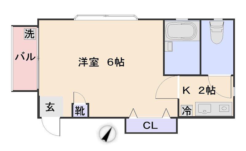 メゾンド東長崎(1K/2階)の間取り写真