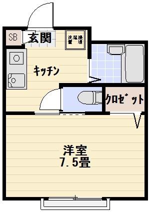 セブンプレイス(1K/2階)の間取り写真