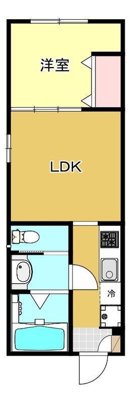 BEレジデンス北新宿(1LDK/2階)の間取り写真