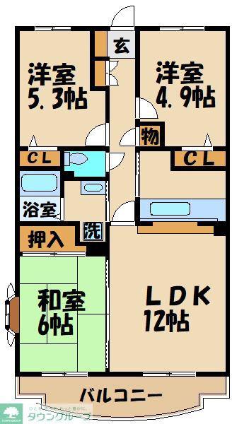 アーバンハイム成城PARTIII(3LDK/1階)の間取り写真