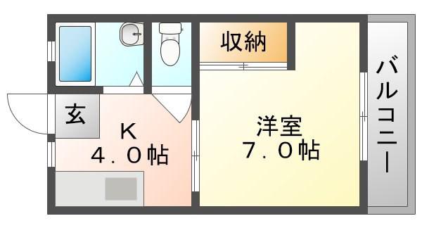 佐藤ハイツ(1K/2階)の間取り写真