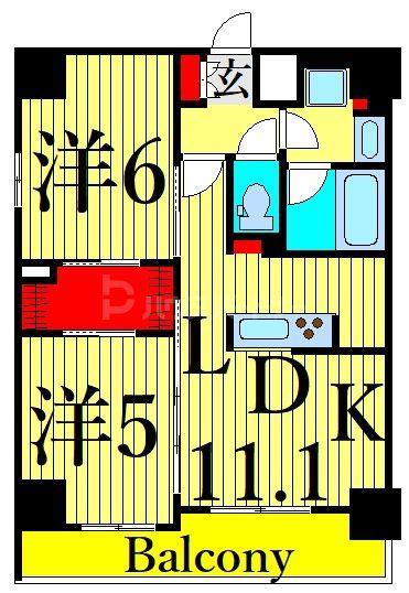 S-RESIDENCE東日暮里(2LDK/9階)の間取り写真