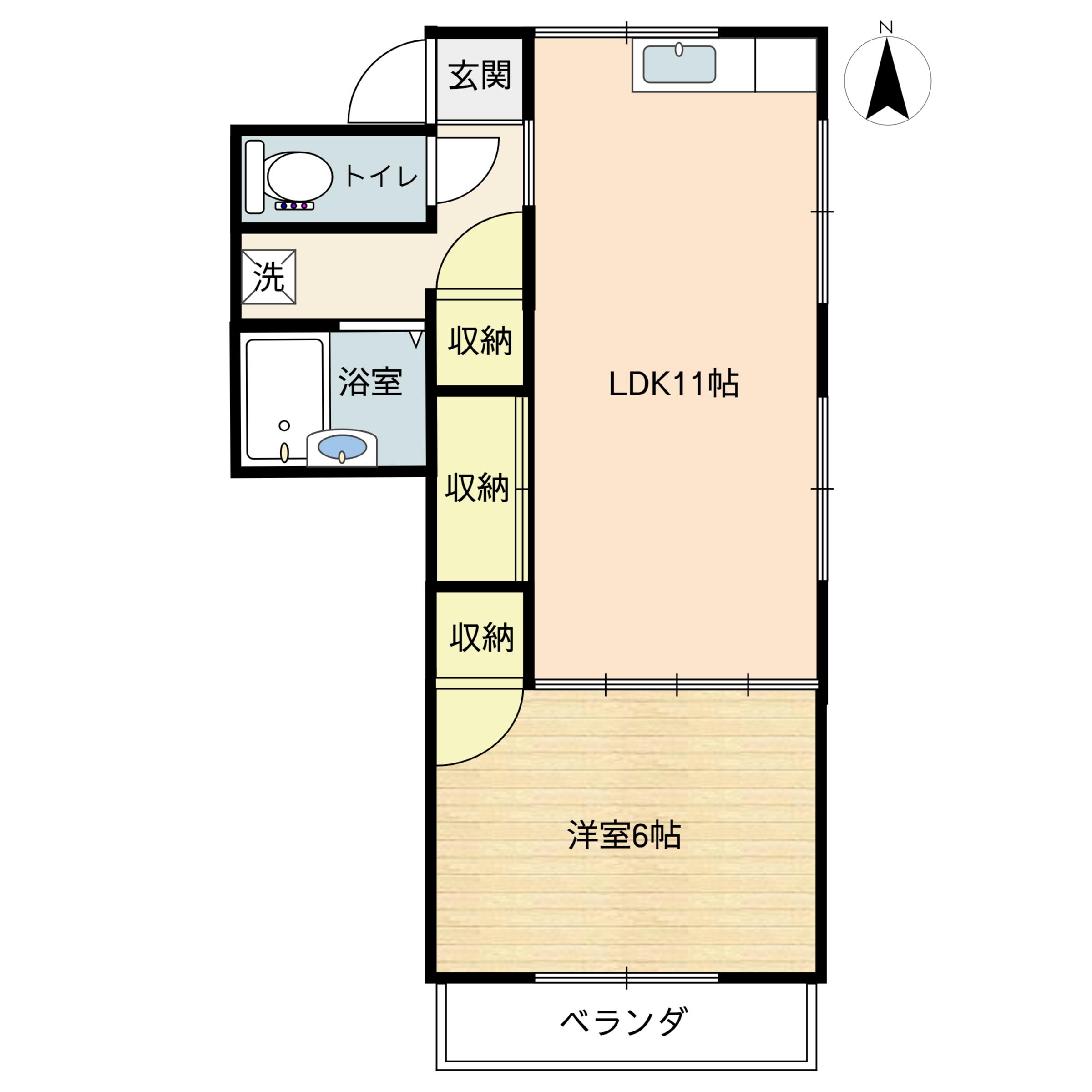 コーポ三光(1LDK/3階)の間取り写真