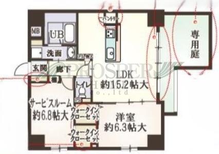 ガーデンコート烏ヶ辻(1SLDK/1階)の間取り写真