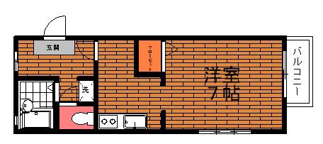アテッサ京都(1K/1階)の間取り写真
