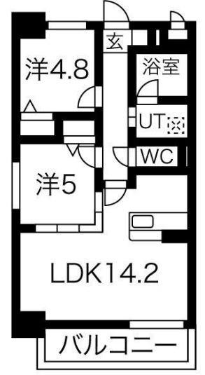 MISTRAL姫路駅前(2LDK/2階)の間取り写真