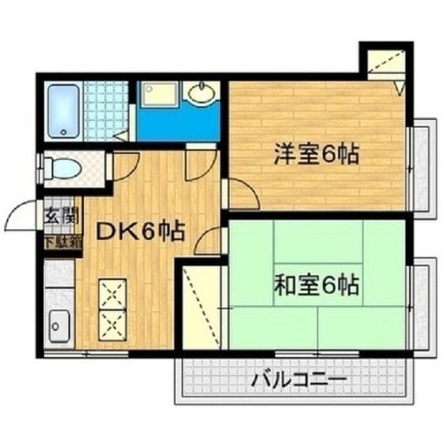 メゾン渡月(2DK/2階)の間取り写真