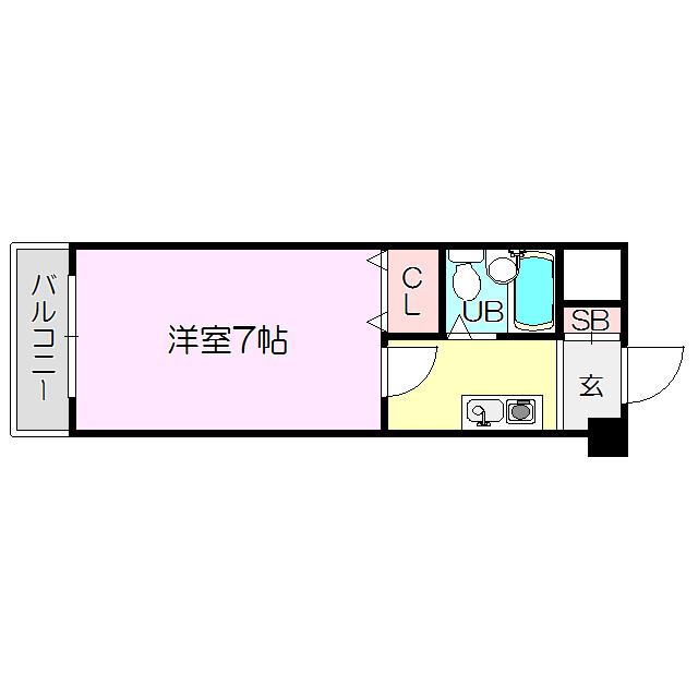 ノルデンハイム上新庄(1K/1階)の間取り写真