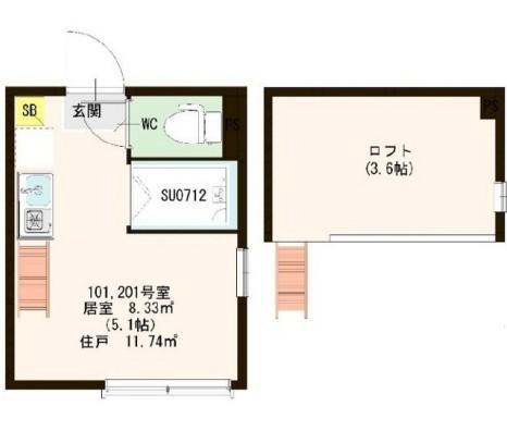 YUZHOUSE(ワンルーム/2階)の間取り写真