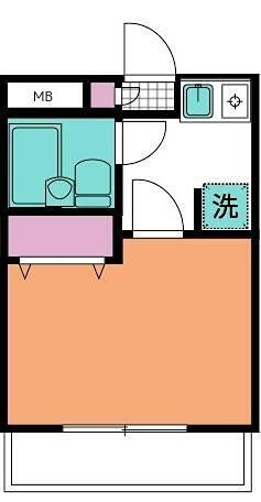 菱和パレス下落合(1K/1階)の間取り写真