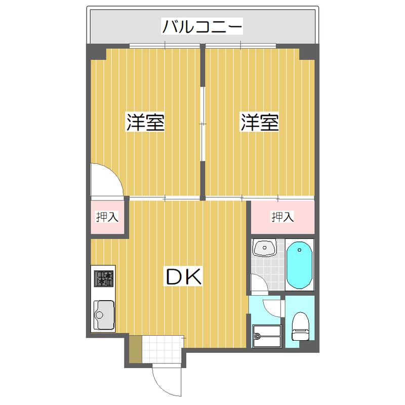 アークハイム川島(2DK/5階)の間取り写真
