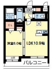 サンヒルズ近見(1LDK/4階)の間取り写真