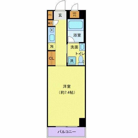 ブルーノコート蒲田(ワンルーム/5階)の間取り写真
