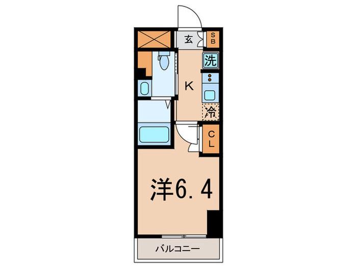 レジディア蒲田IV(1K/4階)の間取り写真