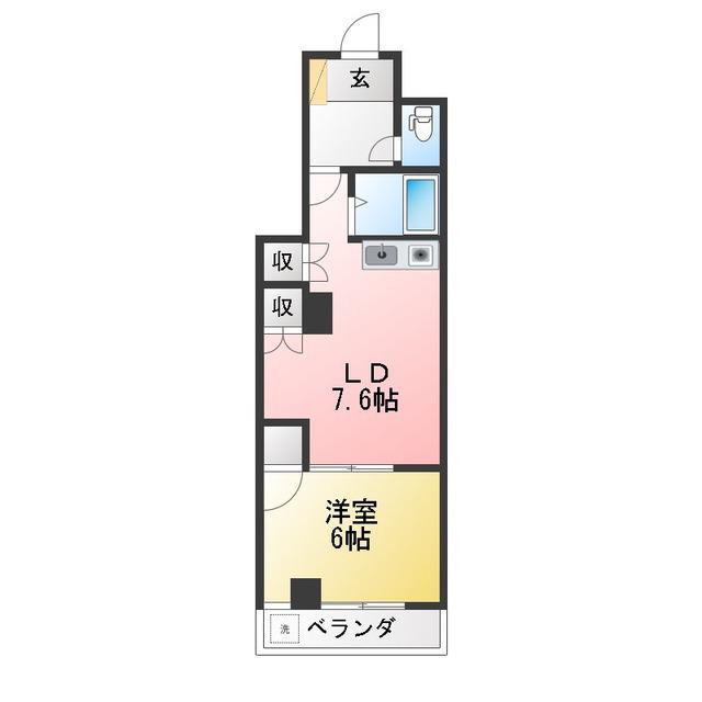 エピナール田端(1DK/3階)の間取り写真