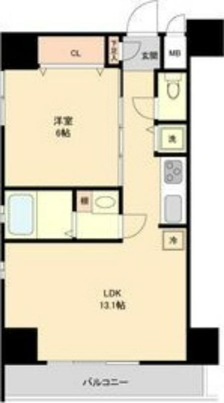 AHビル(1LDK/8階)の間取り写真