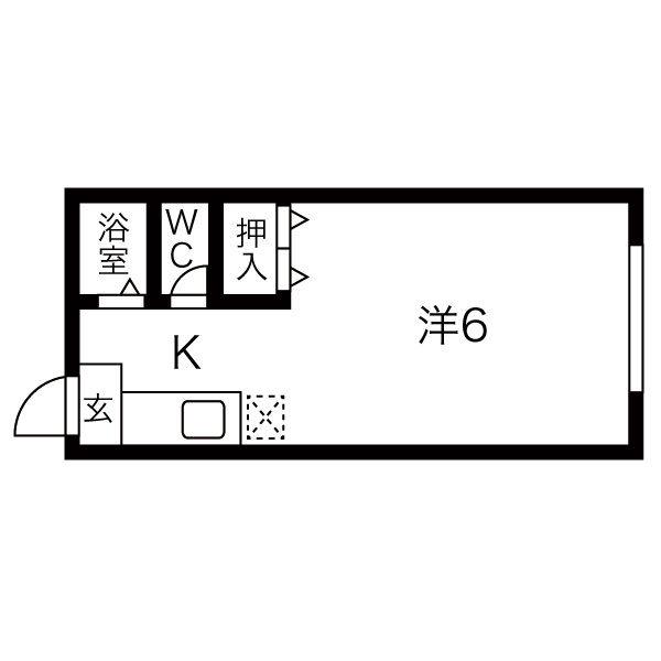 パナハイツ吹上北(1K/1階)の間取り写真