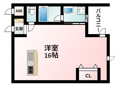 グランデージ新大阪(ワンルーム/3階)の間取り写真