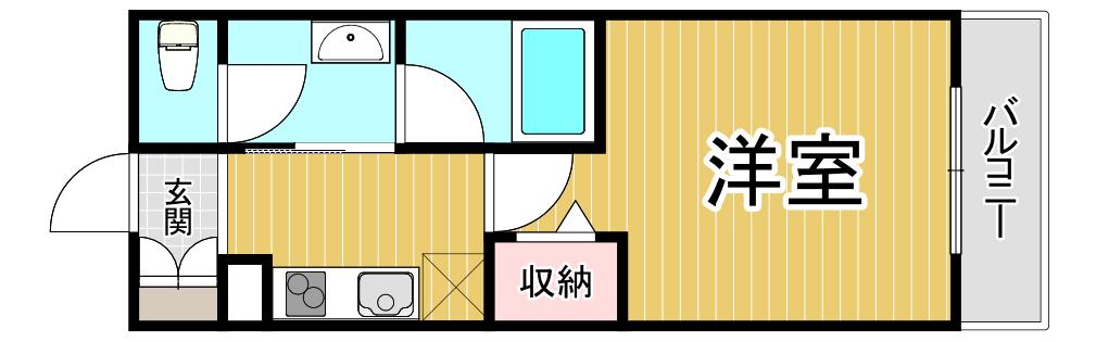 ヴェールシャルマン塚口(1K/2階)の間取り写真