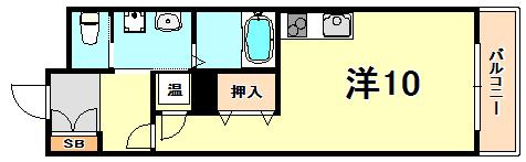 S-FORT神戸神楽町(ワンルーム/12階)の間取り写真