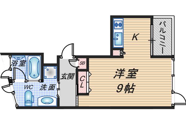 RITZ SQUARE-CAVE176(1K/4階)の間取り写真