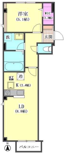 ラ ルーナサンアイ(1LDK/1階)の間取り写真