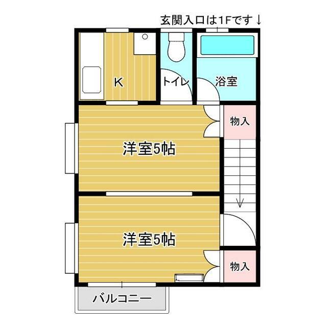 ミントハウス(2K/2階)の間取り写真