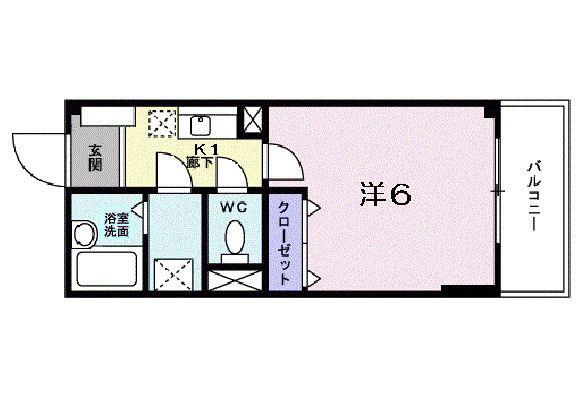 パピヨン青木(1K/3階)の間取り写真