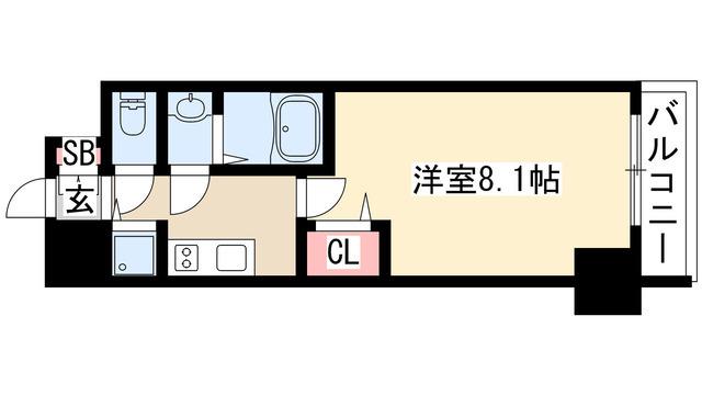 プレサンス東別院駅前(1K/13階)の間取り写真