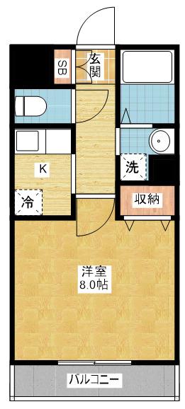 キャノンピア鶴舞(1K/5階)の間取り写真