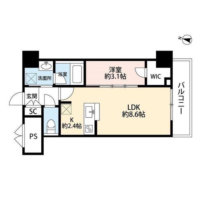 パークソレイユ弐番館(1LDK/4階)の間取り写真