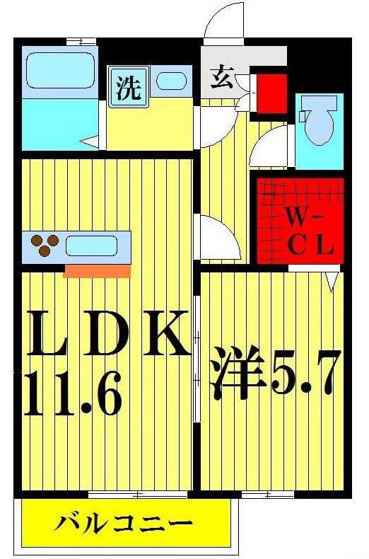 メゾン・ド・パステック(1LDK/2階)の間取り写真