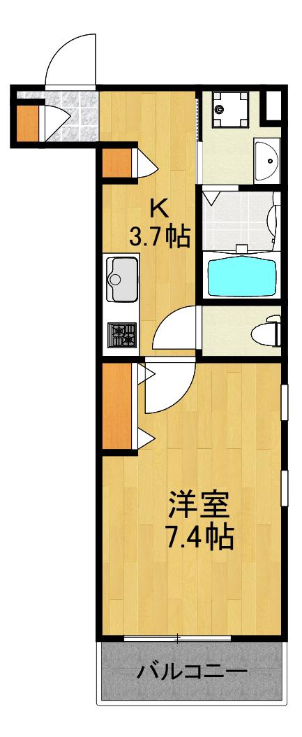 DEPARTURE(1K/4階)の間取り写真