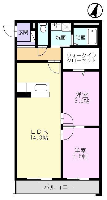 NBマンションII(2LDK/2階)の間取り写真
