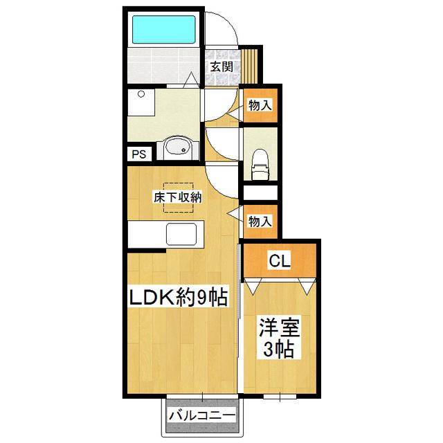 CREATION(1LDK/1階)の間取り写真