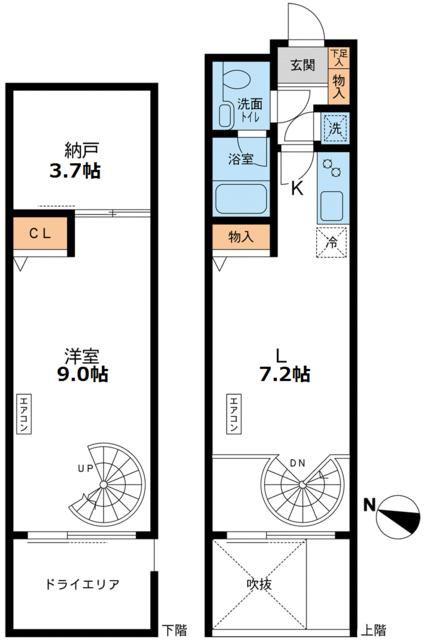 CASSIA目黒(1SDK/1階)の間取り写真