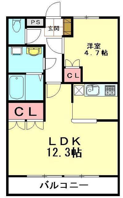 グレートノーブルB(1LDK/1階)の間取り写真
