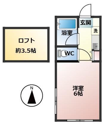 ライムライト(ワンルーム/3階)の間取り写真
