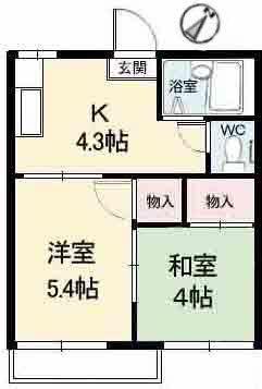 メゾンリアル(2K/1階)の間取り写真