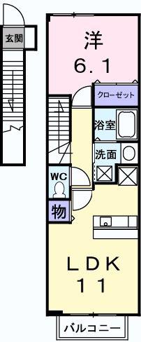 エクセルステージ12(1LDK/2階)の間取り写真