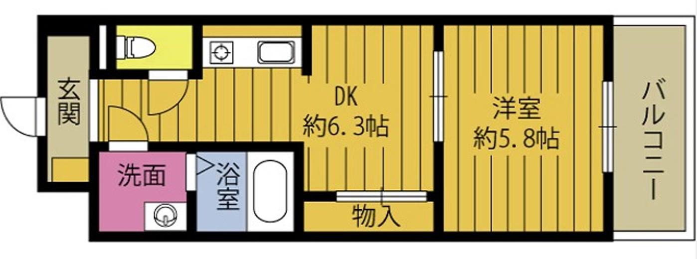 BANBOO TK(1DK/2階)の間取り写真